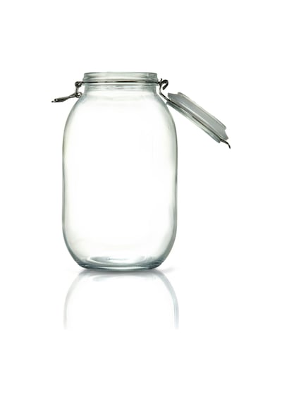 Korken Kavanoz 3000 Ml Vakumlu Kilitli Cam Saklama Kavanozu Şeffaf