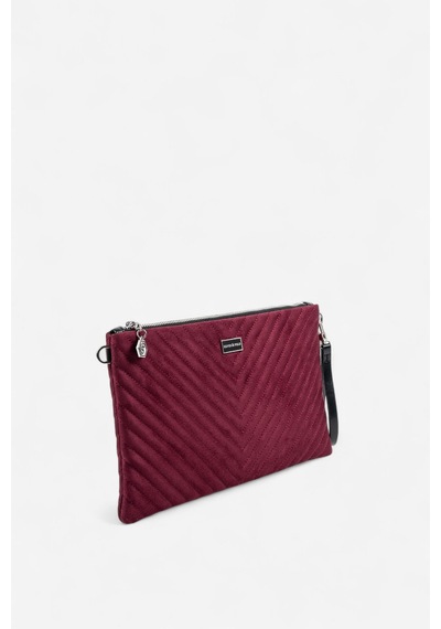 Silver Polo Sp1034 Kadın Portföy & Clutch Kapitone V Süet Bordo-süet Bordo