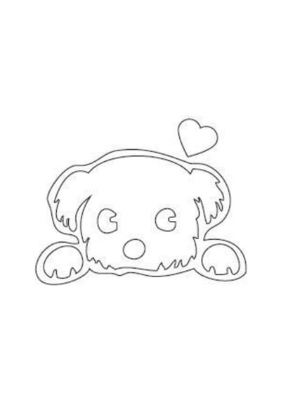 Beyaz Sevimli Köpek Sticker Yapıştırma Araba Aynası