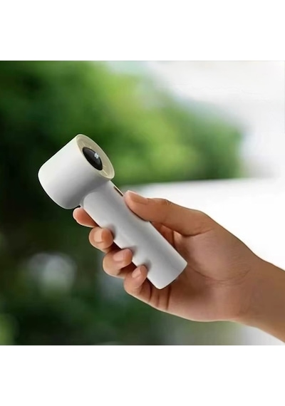 Mini Taşınabilir Turbo El Fanı Yüksek Hızlı, Akıllı Dijital Ekran, Usb-c Şarj Edilebilir, Kompakt, Modern Ekru