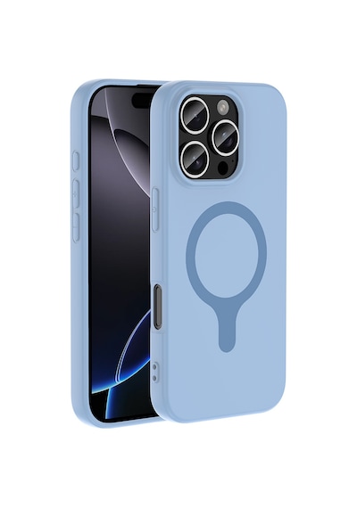Maks Technology iPhone Uyumlu 16 Pro Max Kılıf M-safe Şarj Özellikli Mkst Aris Silikon Kapak - Baby Blue