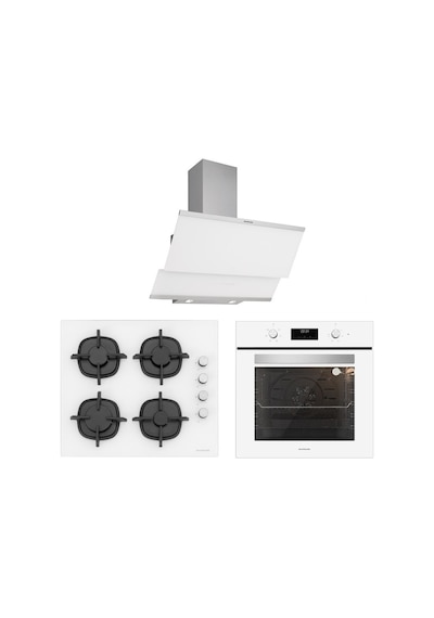 Silverline BO6502W02 - CS5343W01 - 3420 Classy 60 Beyaz Cam Ankastre Set Silverline BO6502W02 - CS5343W01 - 3420 Classy 60 Beyaz Cam Ankastre Set