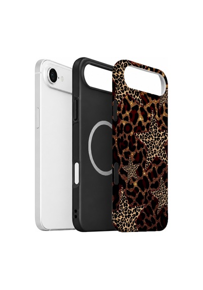 Velvoria Valestra Yıldızlı Leopar Apple Apple iPhone Uyumlu 17 Air Magsafe Koruma Kılıfı Valestra Magline - Yıldızlı Leopar