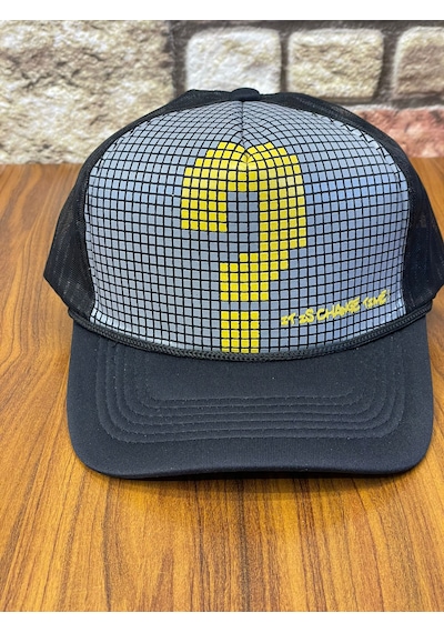 Hamze Trucker Model Baskılı Hafif Yazlık Beyzbol Cap Şapka Siyah - Gümüş