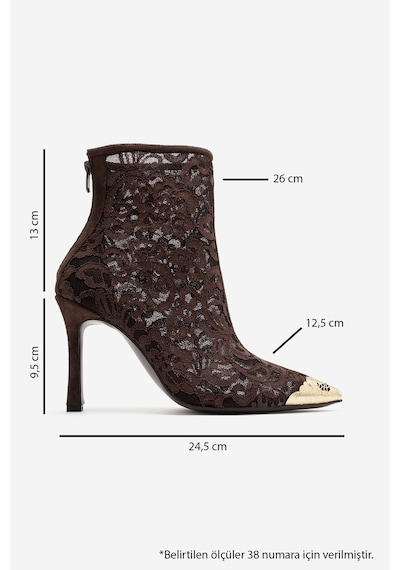 Luvi Shoes Clıff Kahverengi Dantel Detaylı Altın Burunlu Kadın Transparan Topuklu Bot Luvi Shoes Clıff Kahverengi Dantel Detaylı Altın Burunlu Kadın Transparan Topuklu Bot