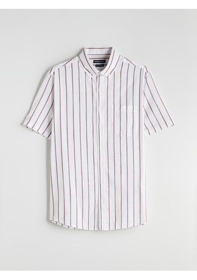 Lcwaıkıkı Classic Kahverengi Regular Fit Çizgili Erkek Gömlek