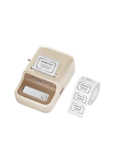 Nıımbot B21s, Taşınabilir, Mürekkepsiz, Termal Etiket Yazıcı Bluetooth, Type-c Krem/beyaz