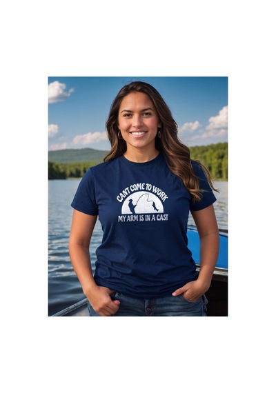 North Whiskers Can't Come To Work Esprili Balıkçı Temalı Baskılı %100 Pamuklu T-shirt Lacivert - 874914674 Lacivert - 874914674 Lacivert