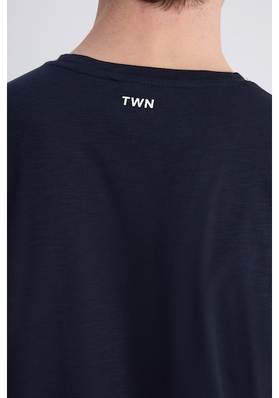 Twn Slim Fit Lacivert Düz %100 Pamuklu T-shirt 4ec1447011072 101