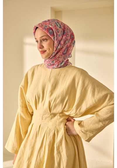 Silk Home Soft Eşarp 73090-21 Pembe, Eflatun, Somon Pembe, Pastel Yeşil