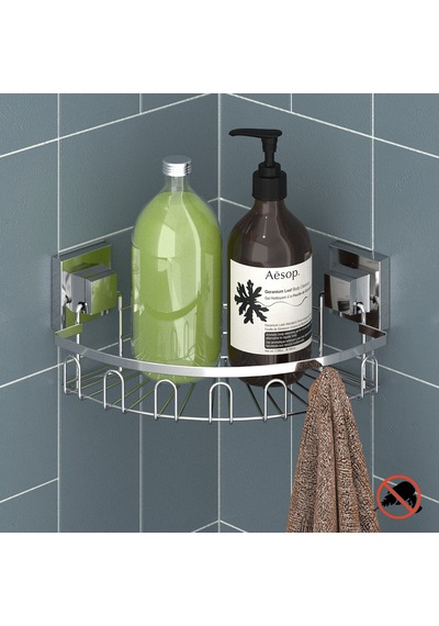Banyo Köşe Rafı Duş Rafı Sabunluk Easyfıx Yapışkanlı Tek Katlı Krom