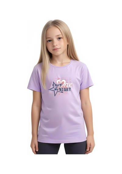 Fyk Kids Kız Çocuk One Heard Baskılı Tişört Lila