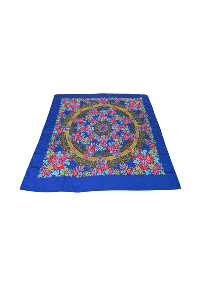 Tikitonki Karanfil Desenli Kare Otantik Eşarp - 90x90 Çok Renkli Çok Renkli