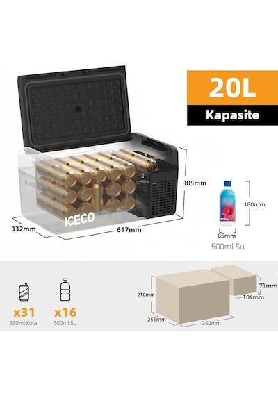Iceco Mcd20b 12/24volt 20 Litre Kompresörlü Oto Buzdolabı/dondurucu + Buz Kaseti