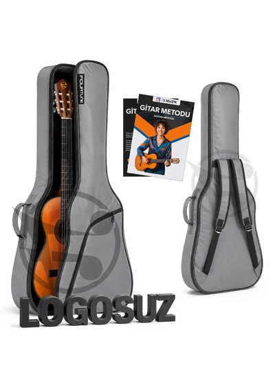 Fourtune Luca Gri Klasik Gitar Çantası Gigbag Kalın Soft Case