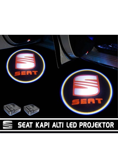 Seat Araçlar İçin Pilli Yapıştırmalı Kapı Altı Led Hayalet Logo
