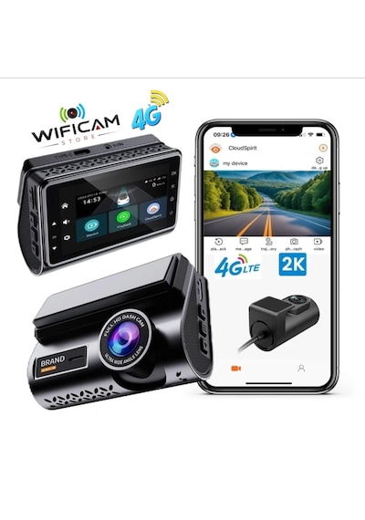 2k Çift Kameralı 4g Akıllı Araç Kamerası Gps Ve Konum Takip Özellikli