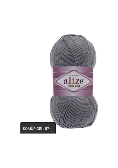Cotton Gold 100 Gr Amigurumi Ipi El Örgü Ipi Punch Ipi Örgü Ipi -kömür Gri -87-