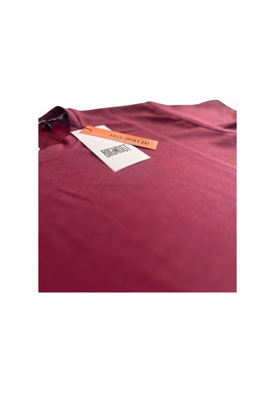 Bigmost Erkek Modal Oysho Kumaş Oversize Tişört Bordo