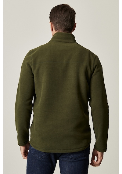 AC&Co / Altınyıldız Classics Anti-Pilling Tüylenme Yapmayan Bato Yaka Erkek Polar Sweatshirt 4A5221100016HAKL Haki