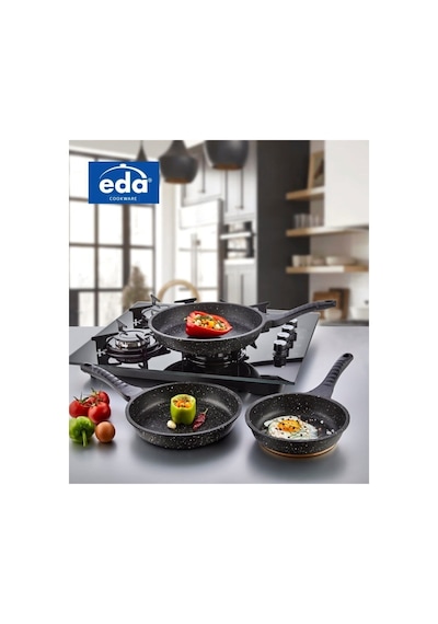Eda 3 Lü Granit Döküm Tava Seti Takımı - 20-24-28 Cm Diğer