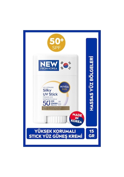 Sun Spf50 Yüksek Güneş Korumalı Stick Yüz Güneş Kremi 15 Gr,hassas Yüz Bölgeleri,kokusuz Formül