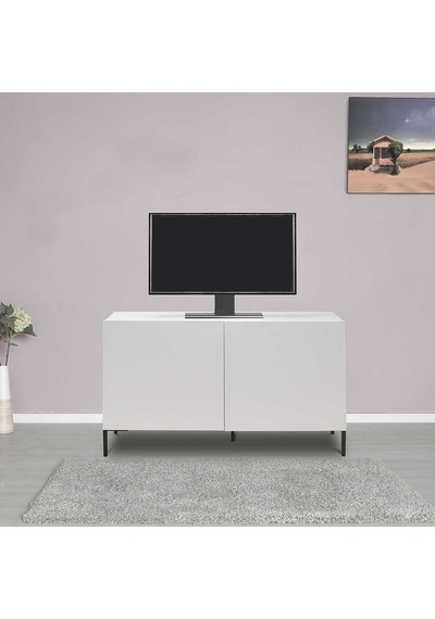 Roma 2 Kapaklı Modüler Tv Ünitesi - Mat Lake Beyaz 120x70x43 Cm Gxyxd
