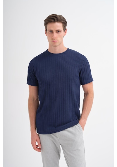 Cazador 40510 Erkek Bisiklet Yaka Yaka T-shirt Lacivert
