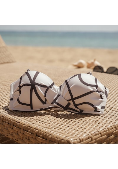 Bonbon Kadın Plaj Giyim Ekru Renk Takma Çıkma Askılı Bikini Üst Bb2557