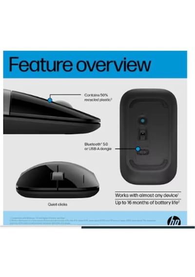 Hp Z3700 758a9aa Bluetooth 2.4ghz 1600dpı Silver Wireless Optik Mouse 001
