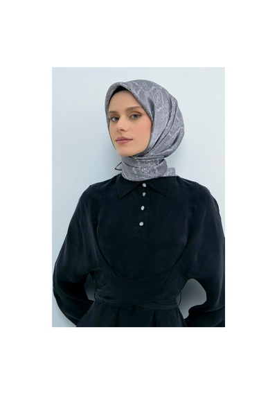 Armine İpek Eşarp 2026 Yaz - 9522-84 Gri Twill