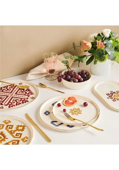 Porland Arabesque Desen1 Düz Tabak 21cm