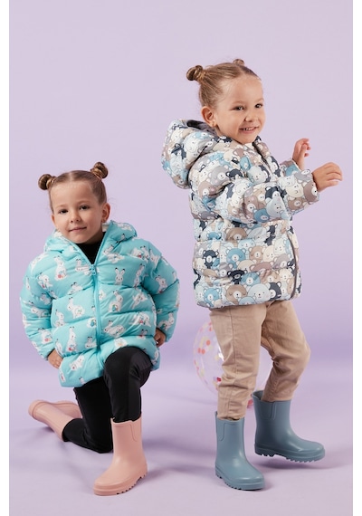 Lela Ekstra Dolgulu Içi Yumuşak Polarlı Kapüşonlu Şişme Unisex Çocuk Mont 5763008 Bej