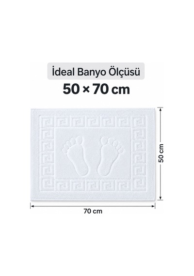 3'lü Banyo Ayak Havlusu 50x70 Cm 250 Gr Footera Beyaz