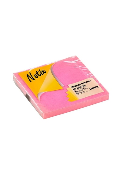 Notix Yapışkanlı Not Kağıdı Neon Pembe 75 Mm X 75 Mm 80 Yaprak