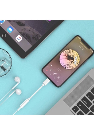Hs Apple Uyumlu iPhone Lightning Telefon Kulaklık Çevirici Aux Dönüştürücü Aparat