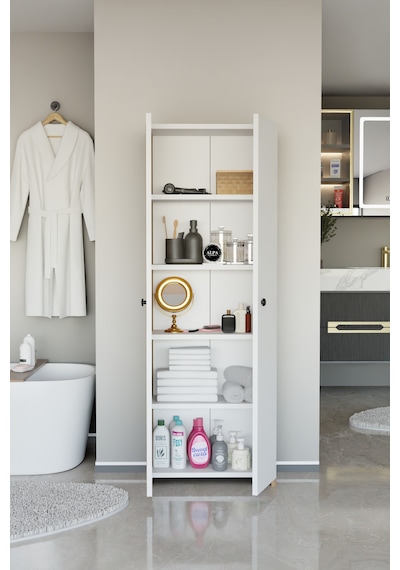 Alpaevmobilya Çok Amaçlı 2 Kapaklı 5 Raflı 150 Cm Banyo Dolabı Organizer Düzenleyici Ve Çamaşır Odası Dolabı Atlantik Çam - Beyaz Alpaevmobilya Çok Amaçlı 2 Kapaklı 5 Raflı 150 Cm Banyo Dolabı Organizer Düzenleyici Ve Çamaşır Odası Dolabı Atlantik Çam - Beyaz