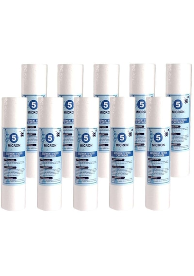 Açık Kasa Su Arıtma Cihazı 10 Inç 5 Mikron Sediment Spun Filtre 10 Adet