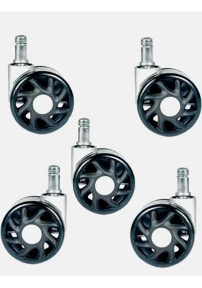 Oyuncu Koltuğu Tekerleği, 5'li Set, Çap 60 Mm,pim Çapı 11 Mm,sessiz Yumuşak Yüzey Çok Renkli