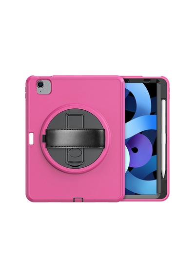 Tablet Tutucu Apple İpad 2022 10.9 10.nesil Kılıf Hand Strap Tablet Kılıfı - Pembe