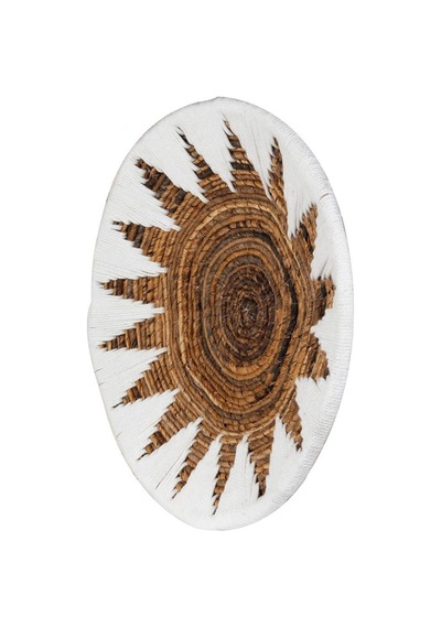 Bohem Hasır Yuvarlak Duvar Dekoru Bambu Ve Makrome İle Yapılan Duvar Süsü 50 Cm X 50 Cm-79