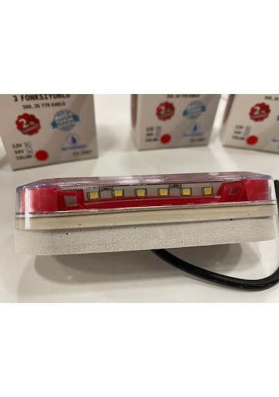 Ahmet Otomotiv Yeni Nesil Kırmızı Neon Lamba Yanı Beyaz Plaka Lambası 12v-24v