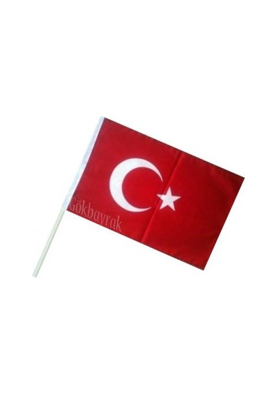 22X33CM 50'li Çıtalı Kağıt Sallama Sopalı Türk Bayrak Bayrağı
