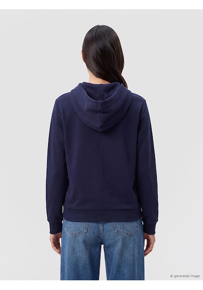 LC Waikiki Lc Waıkıkı Lacivert Kapüşonlu Kadın Fermuarlı Sweatshirt