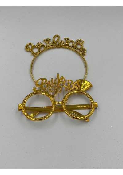 Plastik Brıde To Be Taç Gözlük Gold 2 Li Set