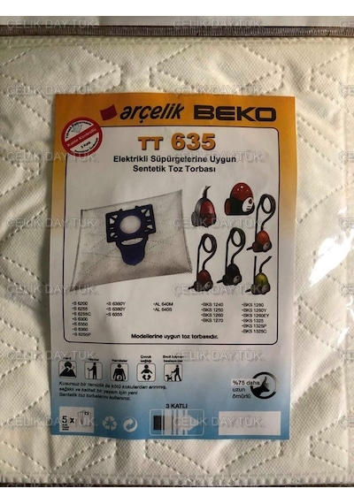 Arçelik Uyumlu Süpürge S 6255 C Bez Toz Torbası 20 Adet (150368064)