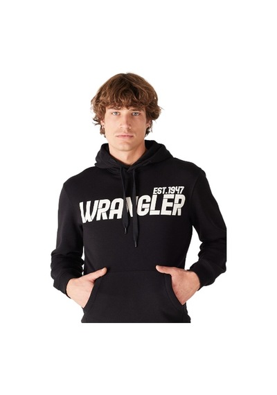 Wrangler Erkek Siyah Kapüşonlu Sweatshirt Sİyah