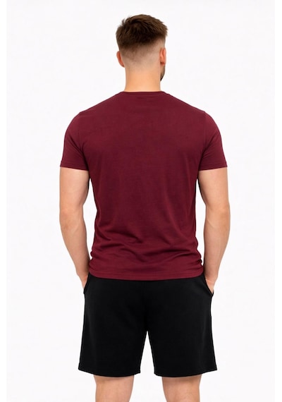 Axxel Erkek Bordo Pamuk Likralı Süprem Kısa Kollu-t-shirt-d230