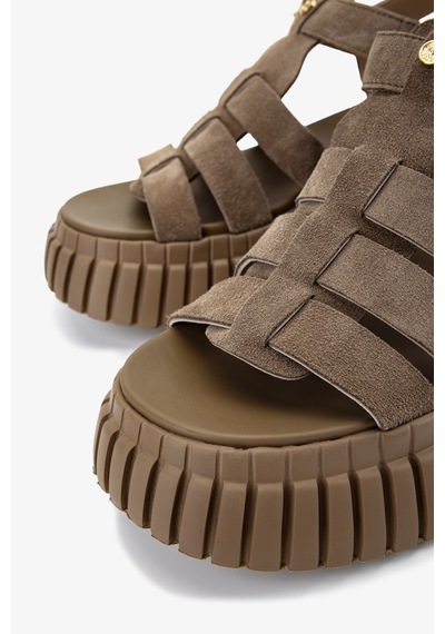 Valmenti Kadın Hakiki Deri Taupe Düz Sandalet 1141 842 Bn Sndlt Y26 Taupe Suede Vizon