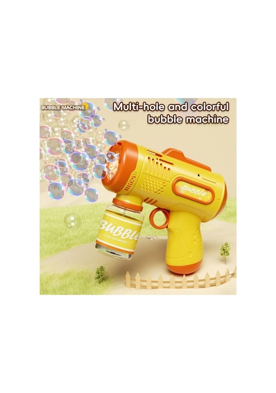 Pilli Otomatik Baloncuk Köpük Tabancası Bubble Gun 1000 Ml Köpük Likiti Hediyeli